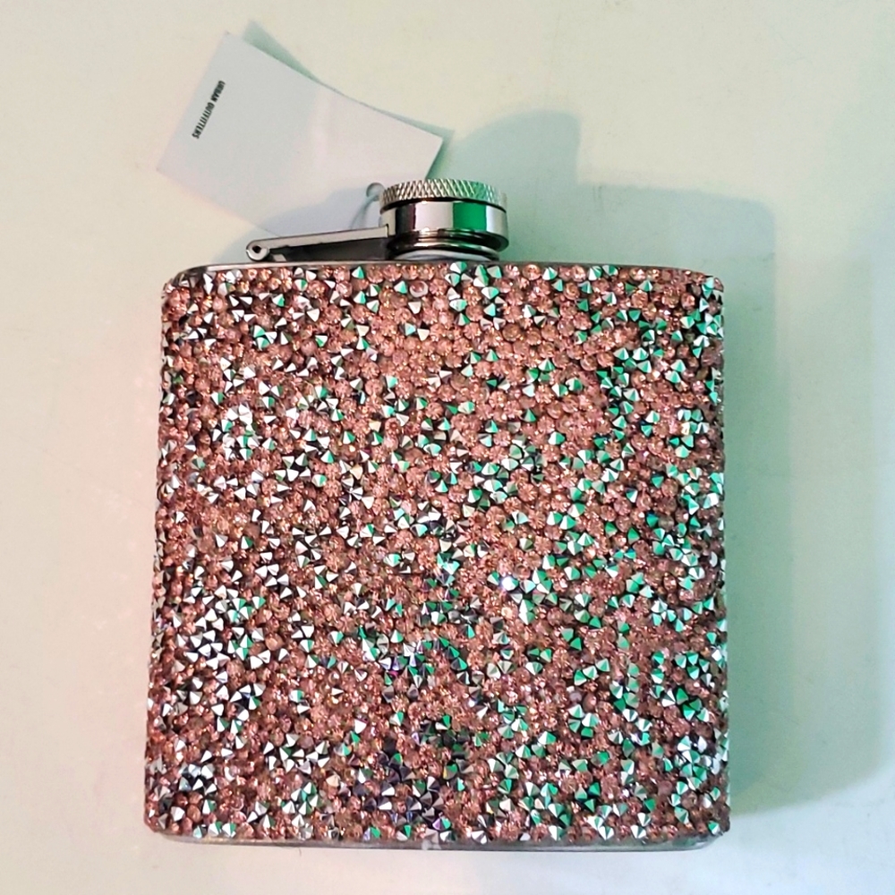 New flask Pink and silver glitter